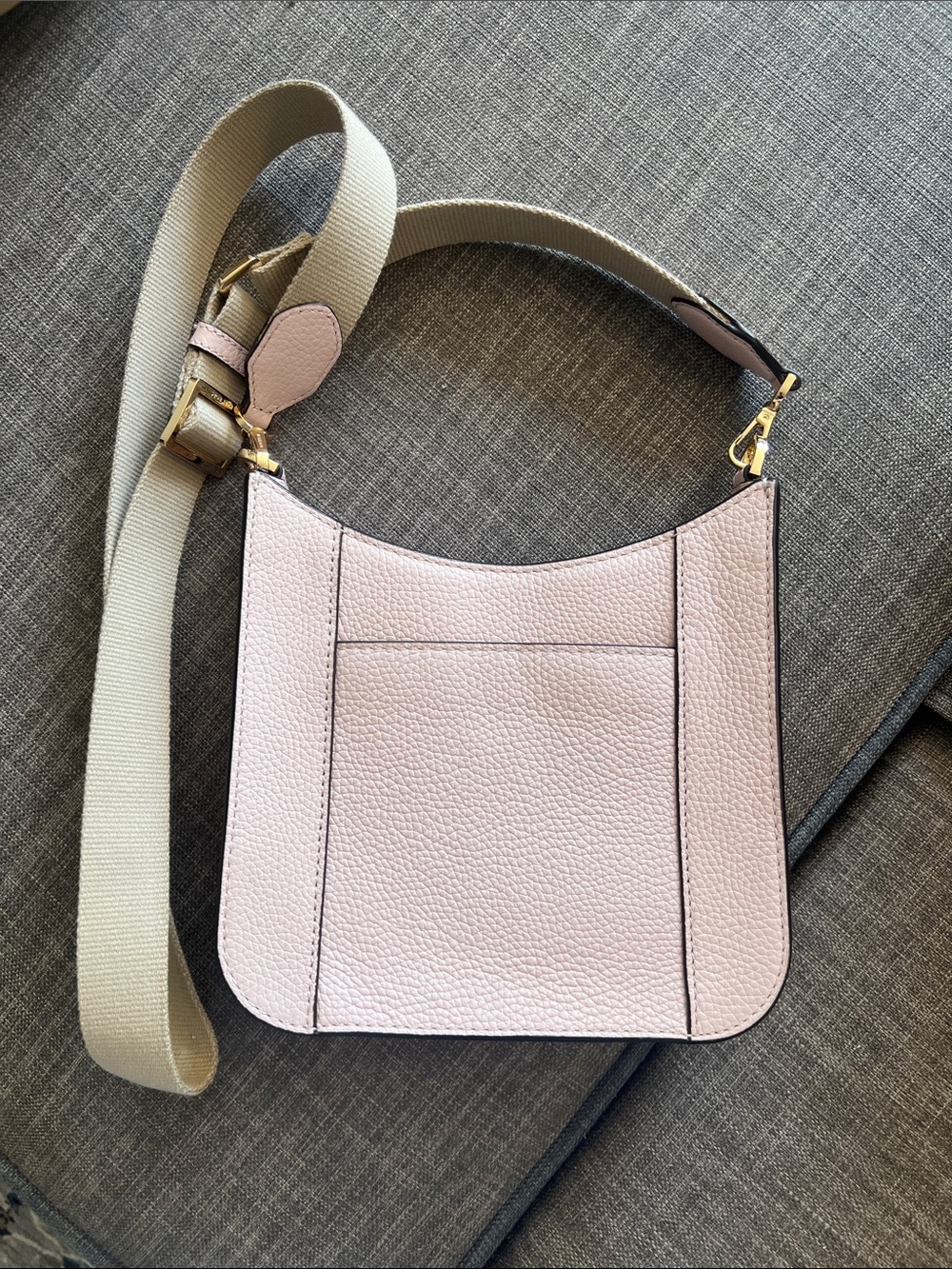 Michael Kors Pale Pink Pebbled Leather Crossbody with Gold Hardware - Picture 2 of 3